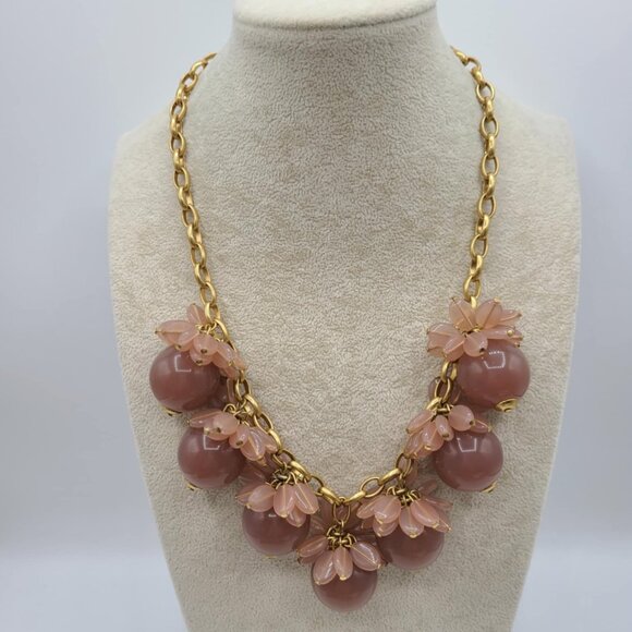 J Crew Bauble Blossom Necklace in Taupe Gold Tone - Picture 5 of 10